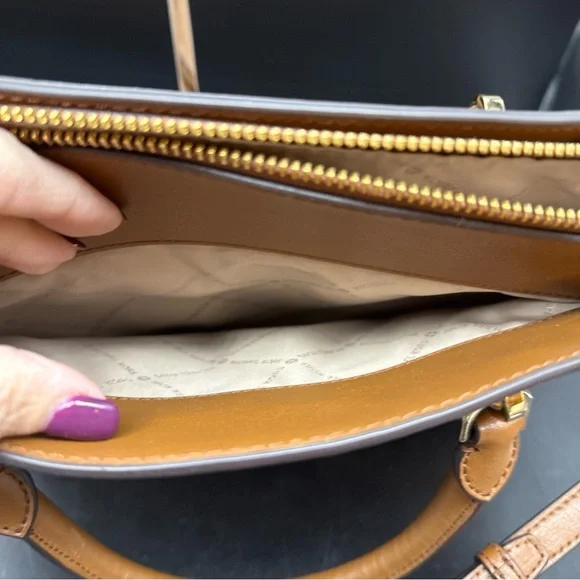 Michael Kors Brown Floral Handbag - Picture 4 of 10